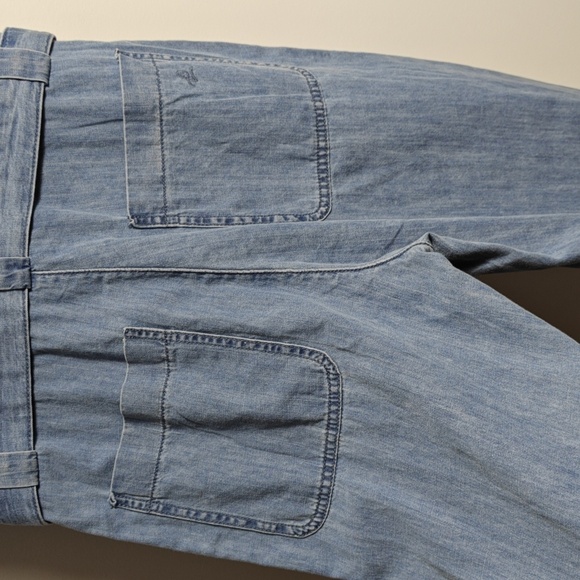 DL1961 NWT Premium Denim Alba Rolled Cuff Short Sleeve Belted Jumpsuit Size Sm - Picture 12 of 16